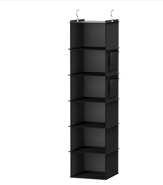 GRANNY SAYS Hangende organizer met 3 vakken, 1 stuks hangende opbergkast, kledingkast, organizer, hangend, kaki hangrek, hangorganizer, kast, opvouwbare hangplank, stof, hangende organizer