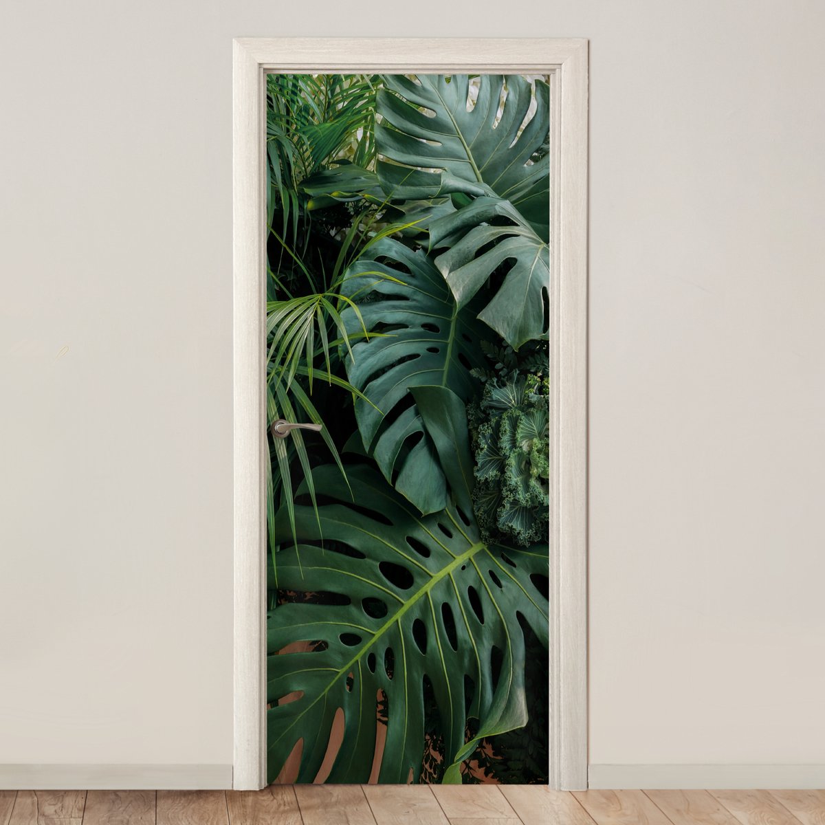Sticker Porte Forêt Jungle - 73x205 Cm, Amovible, Imperméable - Décoration Murale Ou Porte Pour Salon, Chambre - 2