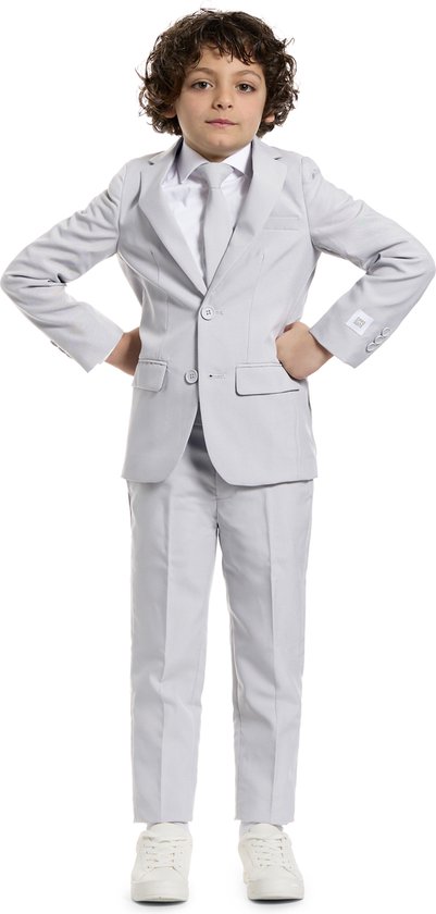 Foto: Opposuits groovy grey jongens pak casual effen gekleurd grijs maat eu 92 98