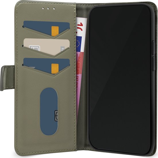 Mobilize Telefoonhoesje geschikt voor Apple iPhone 16 Pro Max Hoesje | Mobilize Premium Gelly Bookcase Portemonnee | Pasjeshouder voor 3 Pasjes | Telefoonhoesje voor Pinpas / OV Kaart / Rijbewijs - Groen
