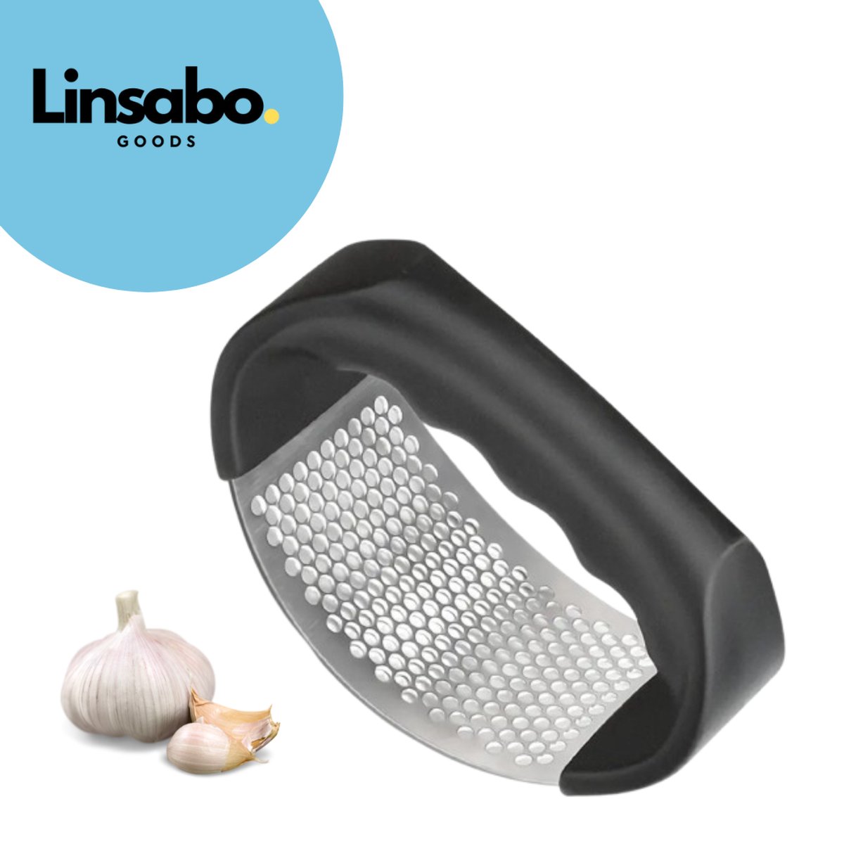 Linsabo Goods Knoflookpers RVS – Handpers voor Knoflook en Gember – Vaatwasmachinebestendig – Duurzaam en Ergonomisch