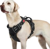 JAXY Harnais pour chien - Harnais pour chien - Harnais pour petit chien - Harnais en Y pour chien - Harnais pour chien - Harnais anti- Trek pour chien - Réfléchissant - Taille L - Zwart