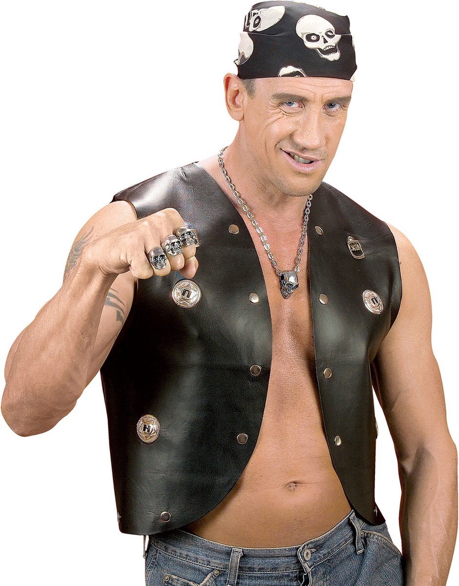 Leren vest motor man