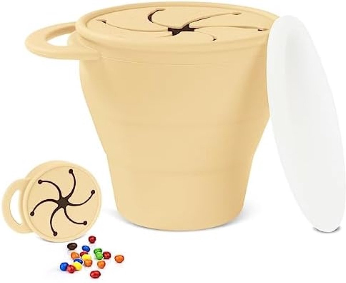 Goedkoopste Opvouwbare siliconen babysnackbeker - Niet-morsen snackpot voor baby en peuter - Ontwikkeling