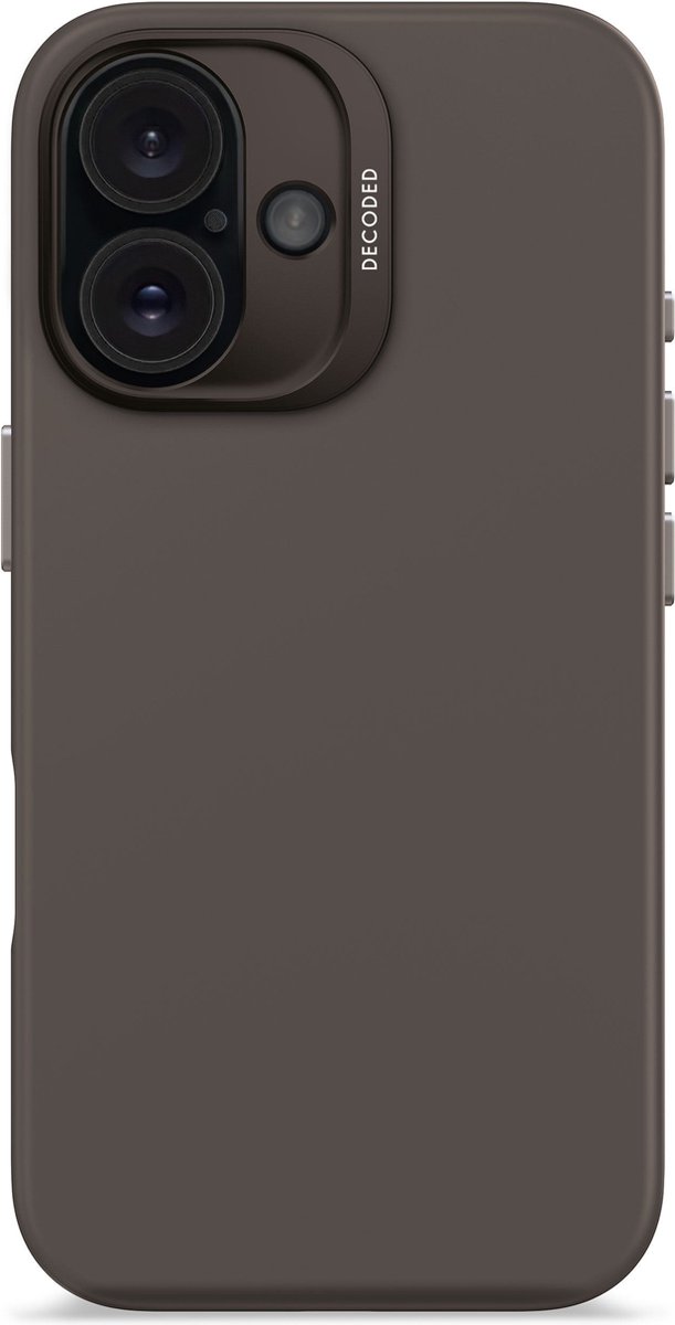 DECODED Siliconen Hoesje Geschikt voor iPhone 16 - Premium Soft-Touch Materiaal - Antibacteriële Coating - Geschikt voor MagSafe - Phantom Zwart