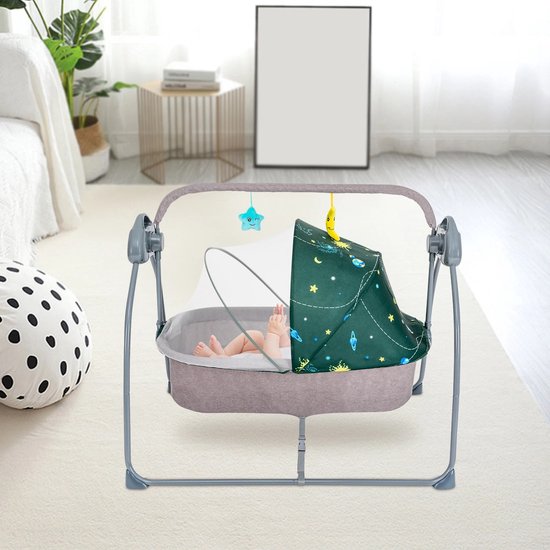 Lulilo Vojago - Babywieg / Co Sleeper Met Klamboe - Draagbare Wieg Opvouwbaar Grijs