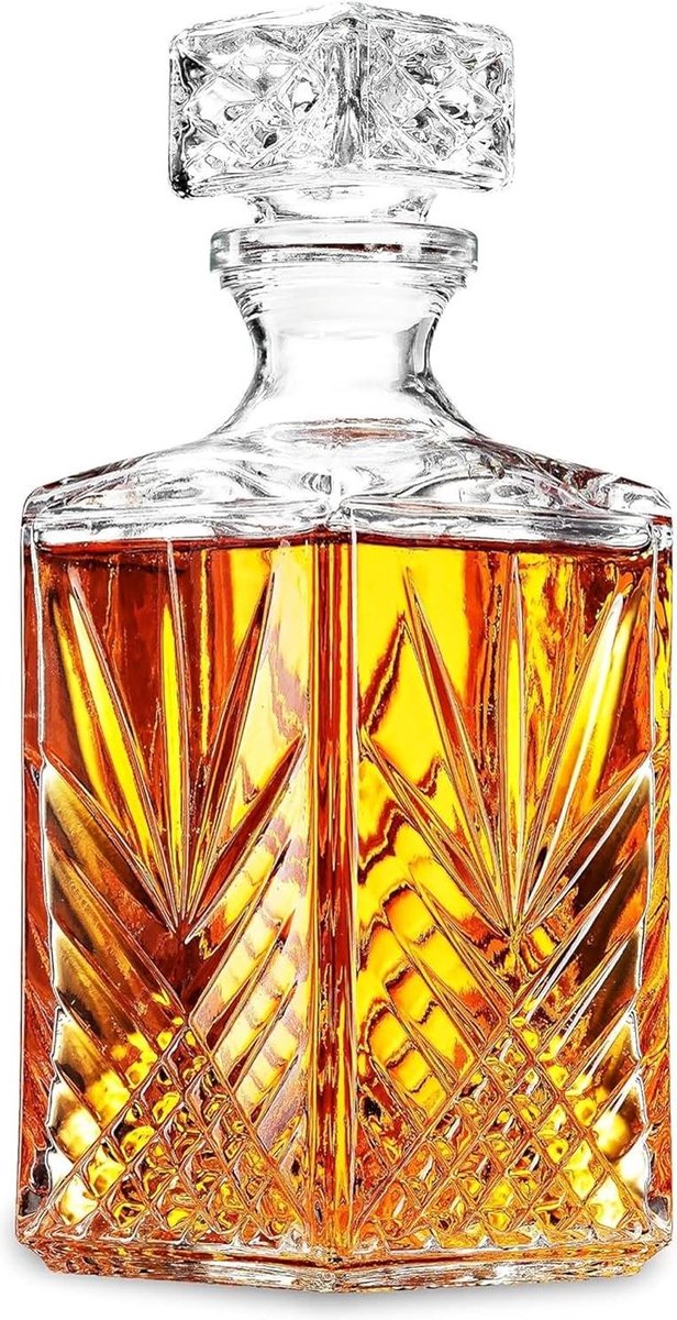 Whiskey Karaf Selecta - helder glazen karaf 1000 ml vaatwasmachinebestendig sluiting - 73281