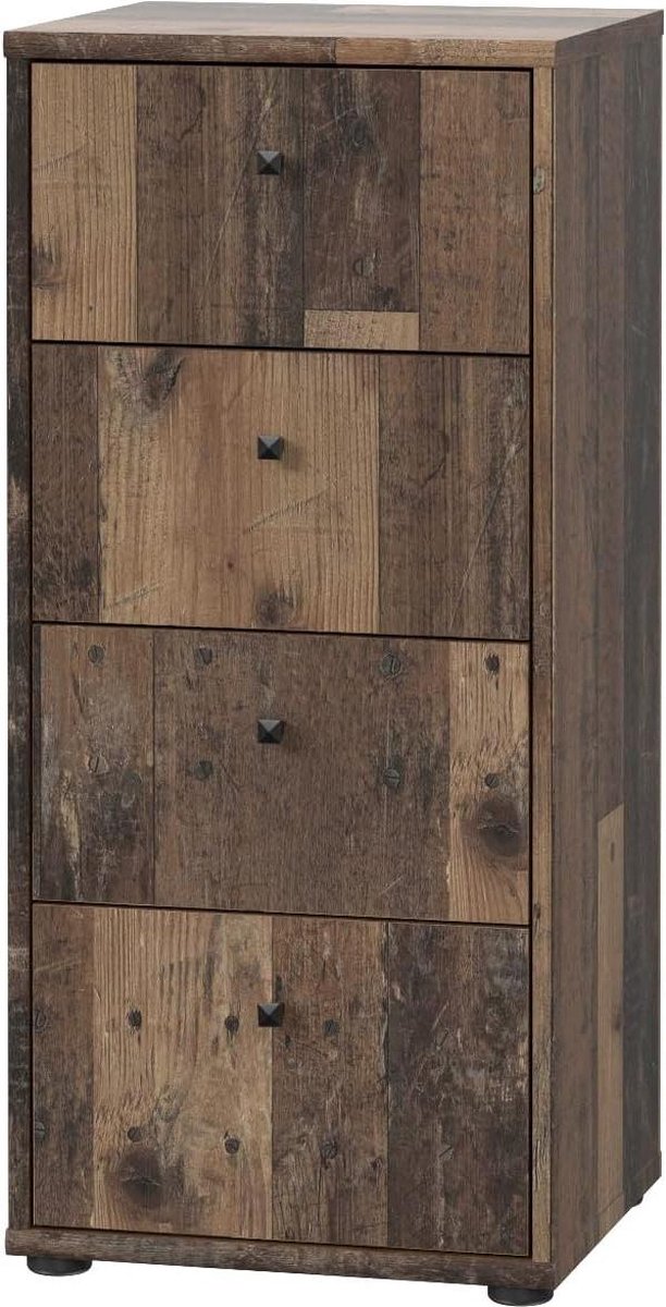 Image of 2 commode met 4 laden hout oud vintage decoratie - 386 x 855 x 348 cm