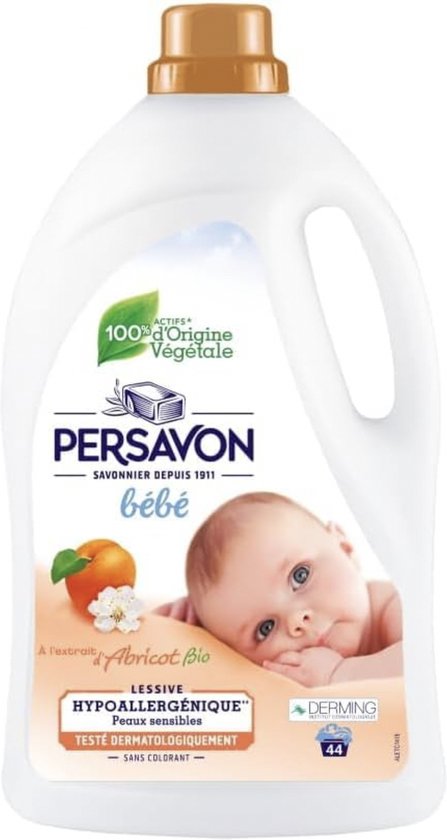 Persavon, babywasmiddel met biologisch abrikozenextract, hypoallergeen, 44 wasbeurten - 2000 ml