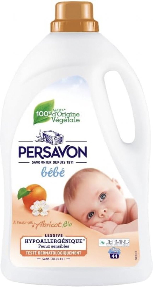 Persavon, babywasmiddel met biologisch abrikozenextract, hypoallergeen, 44 wasbeurten - 2000 ml