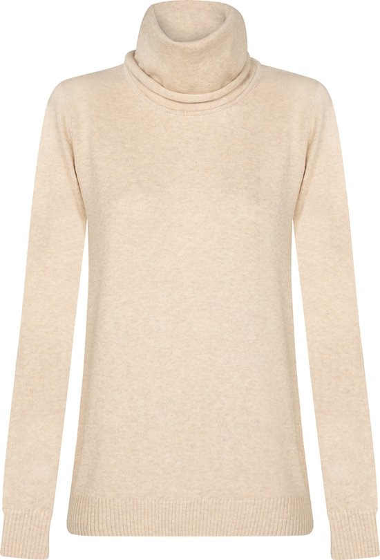 Felix Hardy Pull col roulé - Pull Torsadé - Pull 100% Katoen Femme Beige - S