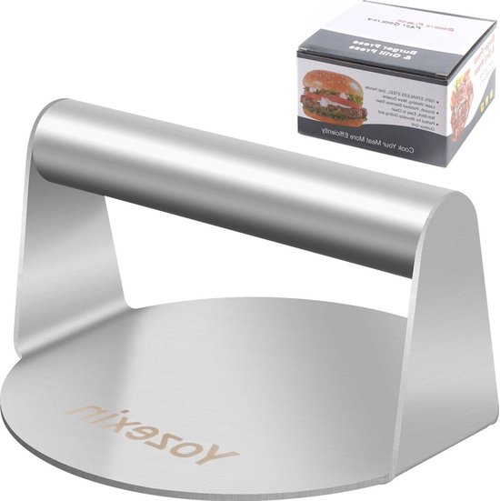 Presse à Burgers En Acier Inoxydable - Diamètre 14 Cm (5.51") - Lourde Et Robuste, Pour Des Burgers Parfaits