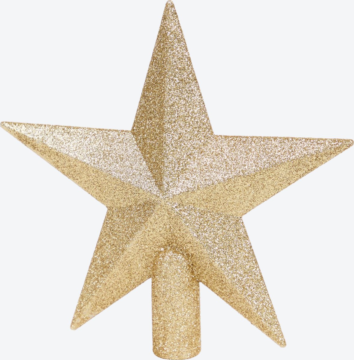 KERSTBOOMPIEK KERSTSTER GLITTER GOUD- 19 x 19 centimeter