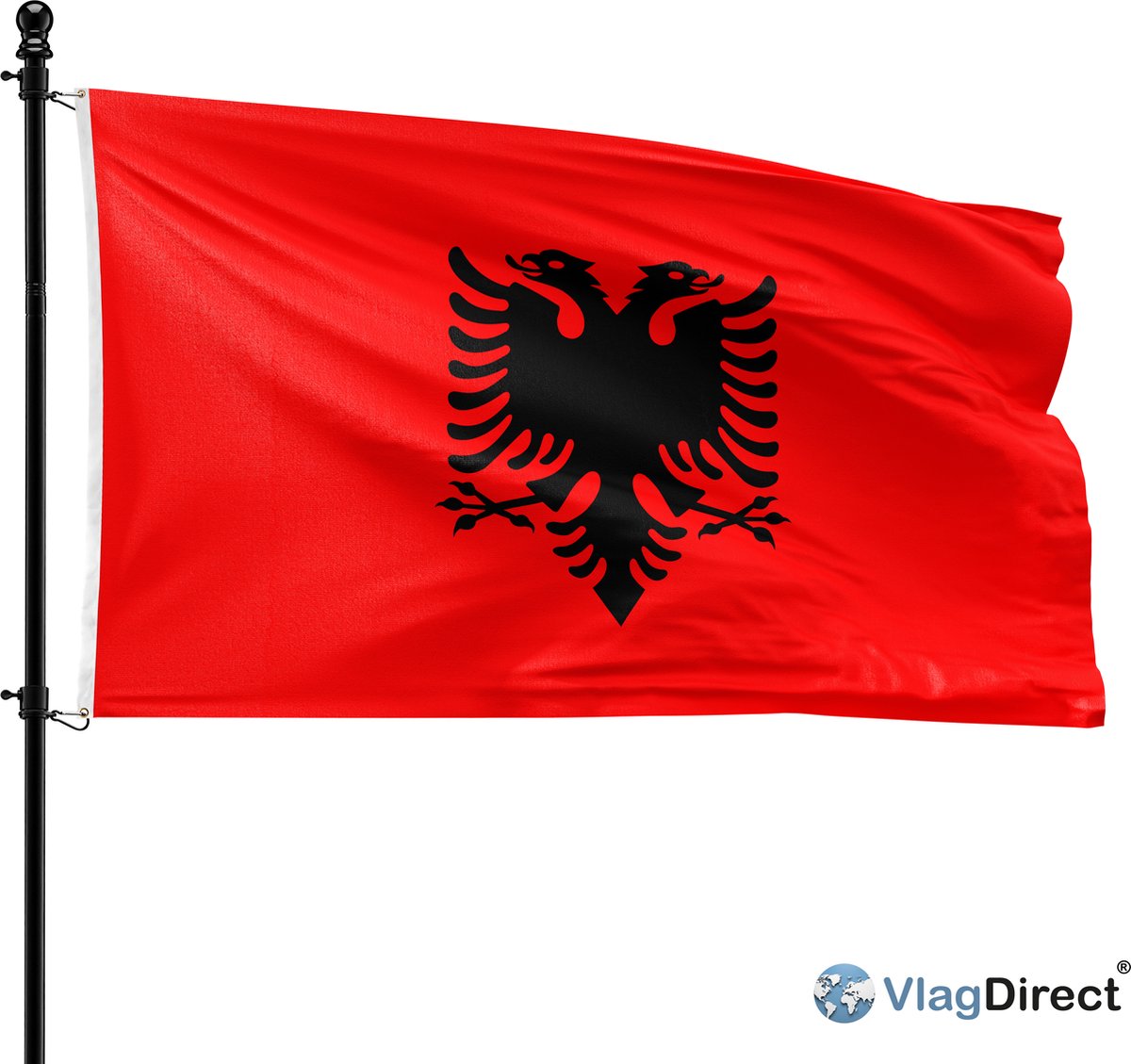 VlagDirect - Albanese vlag - Albanië vlag - 90 x 150 cm.