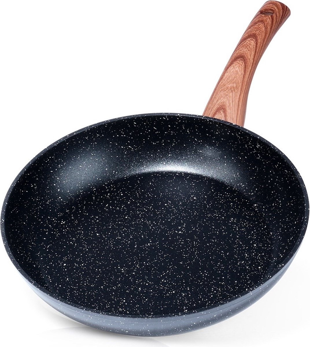 Koekenpan Graniet BLACK&WOOD 26 cm - Multifunctionele Pan voor Vlees - Groenten