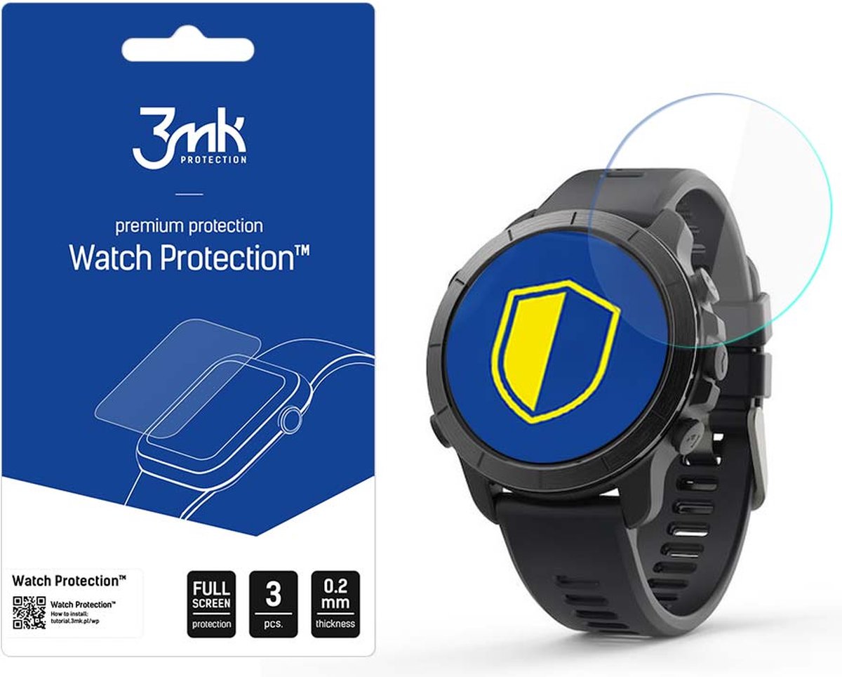 Elemnt Rival Multisport GPS Watch - 3mk Watch Protection v. FlexibleGlass Lite