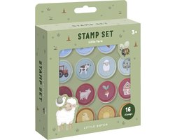 Little Dutch Little Farm stempel set 16 stuks - boerderij - zelfinktende stempels - creatief speelgoed