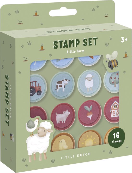 Little Dutch - Little Farm Totum Stempelset - 12 Stuks met Inkt