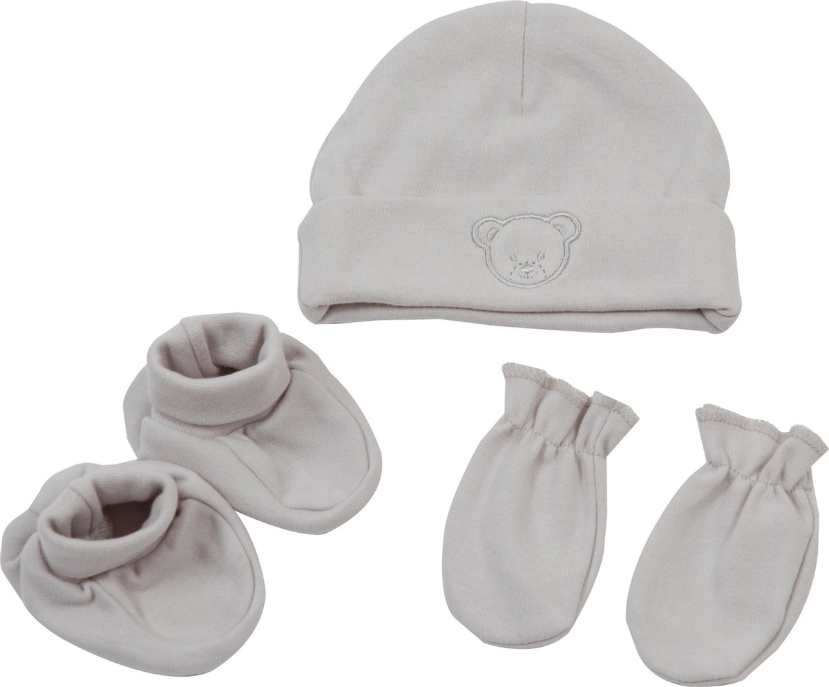 Goedkoopste King Bear - Mutsje krabwantjes sokjes - Newborn set - Grijs