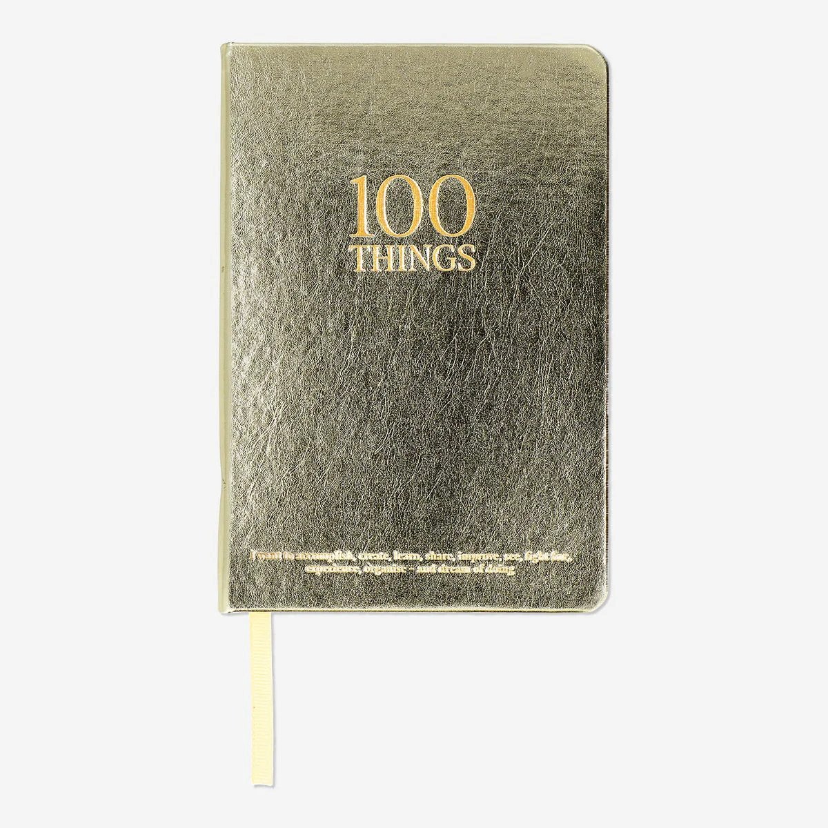 Notitieboek - Ambitie Boek - Notebook - Notitie Boek voor je Ambities - 100 Things - Goud - Gold - Journaling - To Do List - Me Time - Dagboek Volwassenen - Dankbaarheid - Manifesteren - Zelfliefde - Spiritualiteit