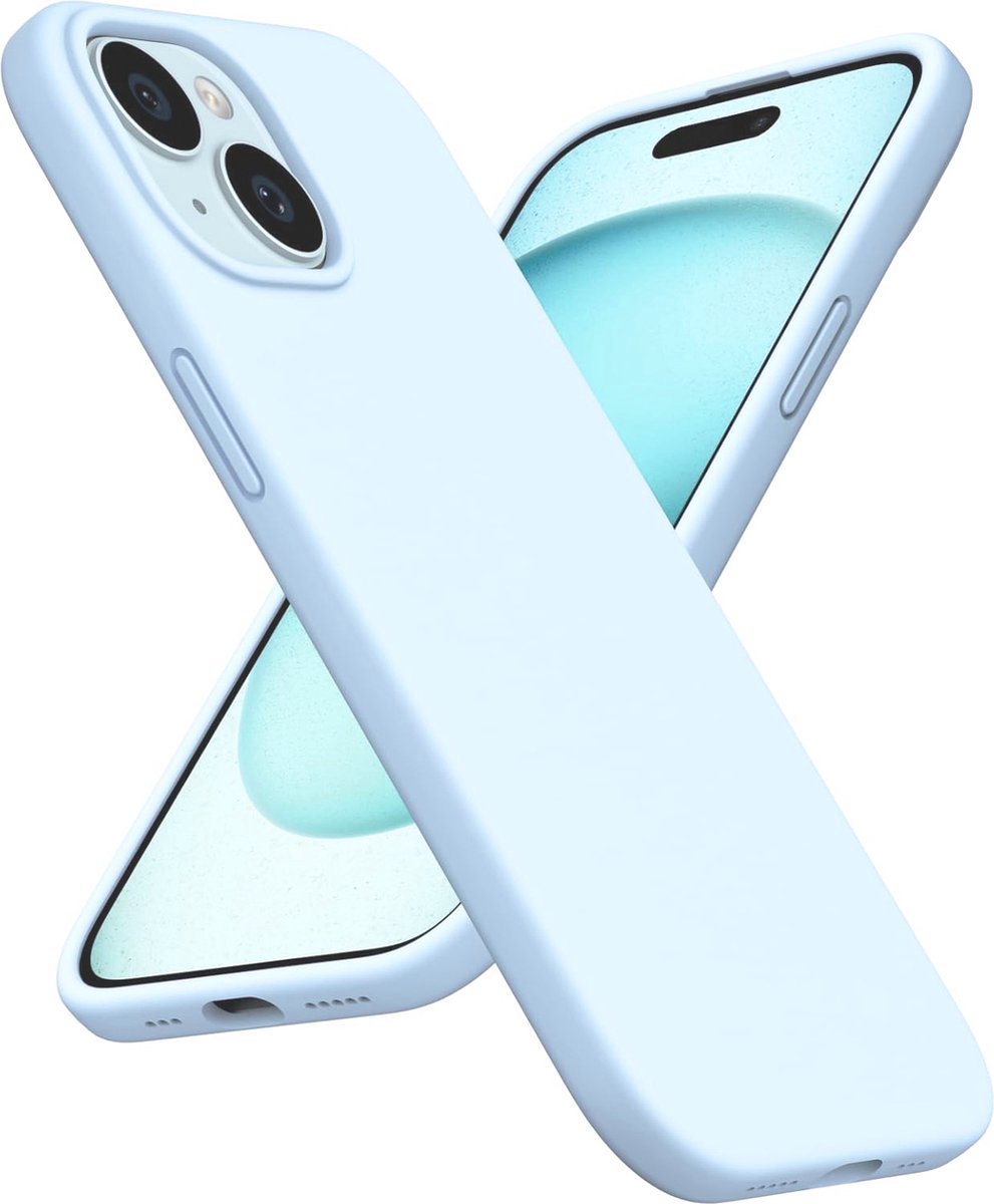 BixB hoesje geschikt voor iPhone 16 Plus Hoesje Siliconen - liquid Backcover - Licht Blauw