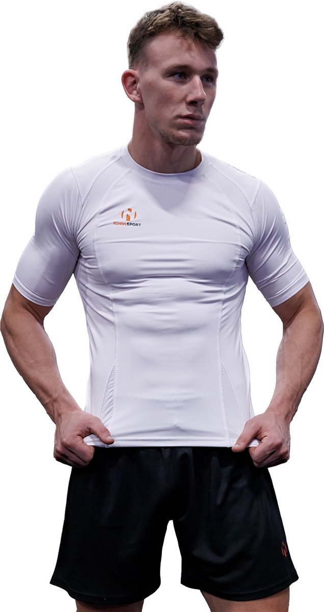 Nihon Rashguard Pro heren | Wit (Maat: S)