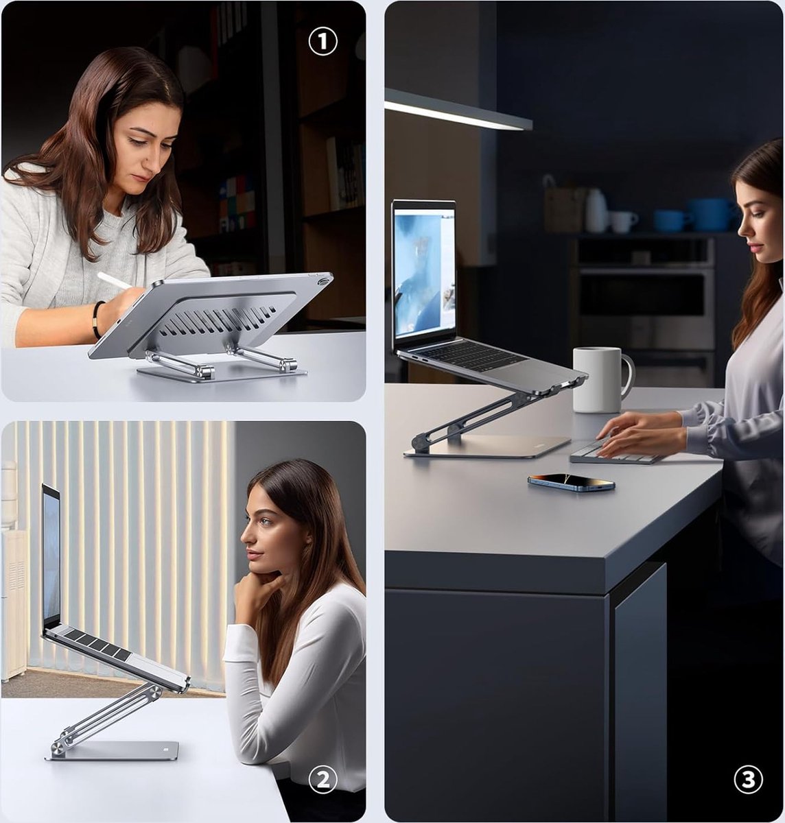 Laptopstandaard, Antislip - Laptophouder, Ergonomische Laptopverhoger