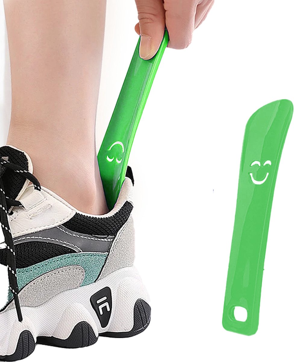 GEAR3000® schoenlepel kind - schoenlepel kunststof - reisformaat - klein - groen