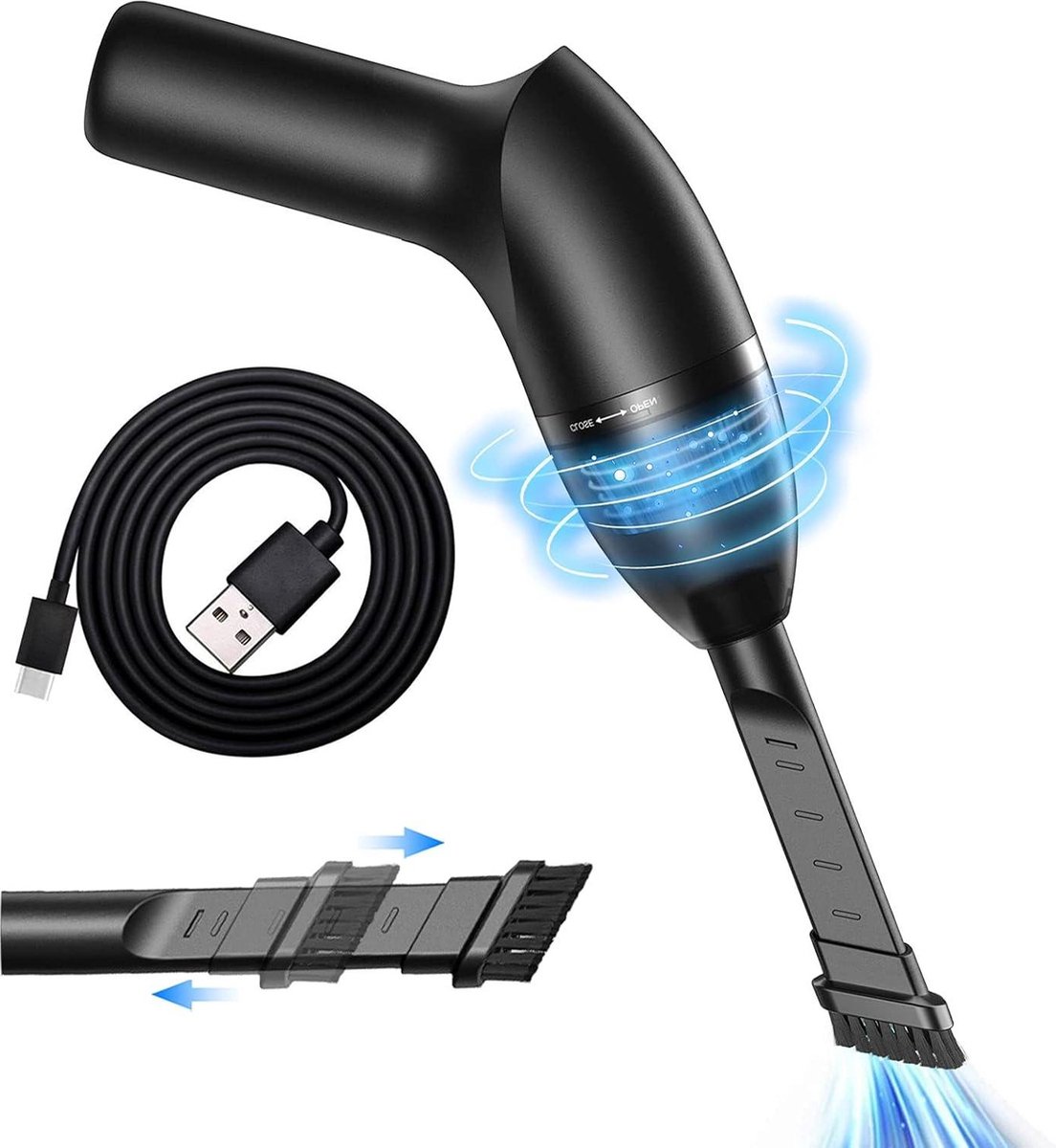 4300Pa Super Suction Mini Stofzuiger Handstofzuiger op Batterijen voor Auto Toetsenbordreiniging met Zuigmonden Wasbaar Filter