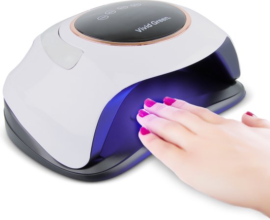 Foto: Uv lamp gelnagels 180w led nagellamp gellak nagel lamp nageldroger naggellak droger nagels vivid green