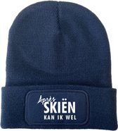 Après skiën kan ik wel wintermuts navy | wit - soBAD. - Wintersport - Muts heren - Muts dames - Unisxes - one size - Après ski verkleedkleren