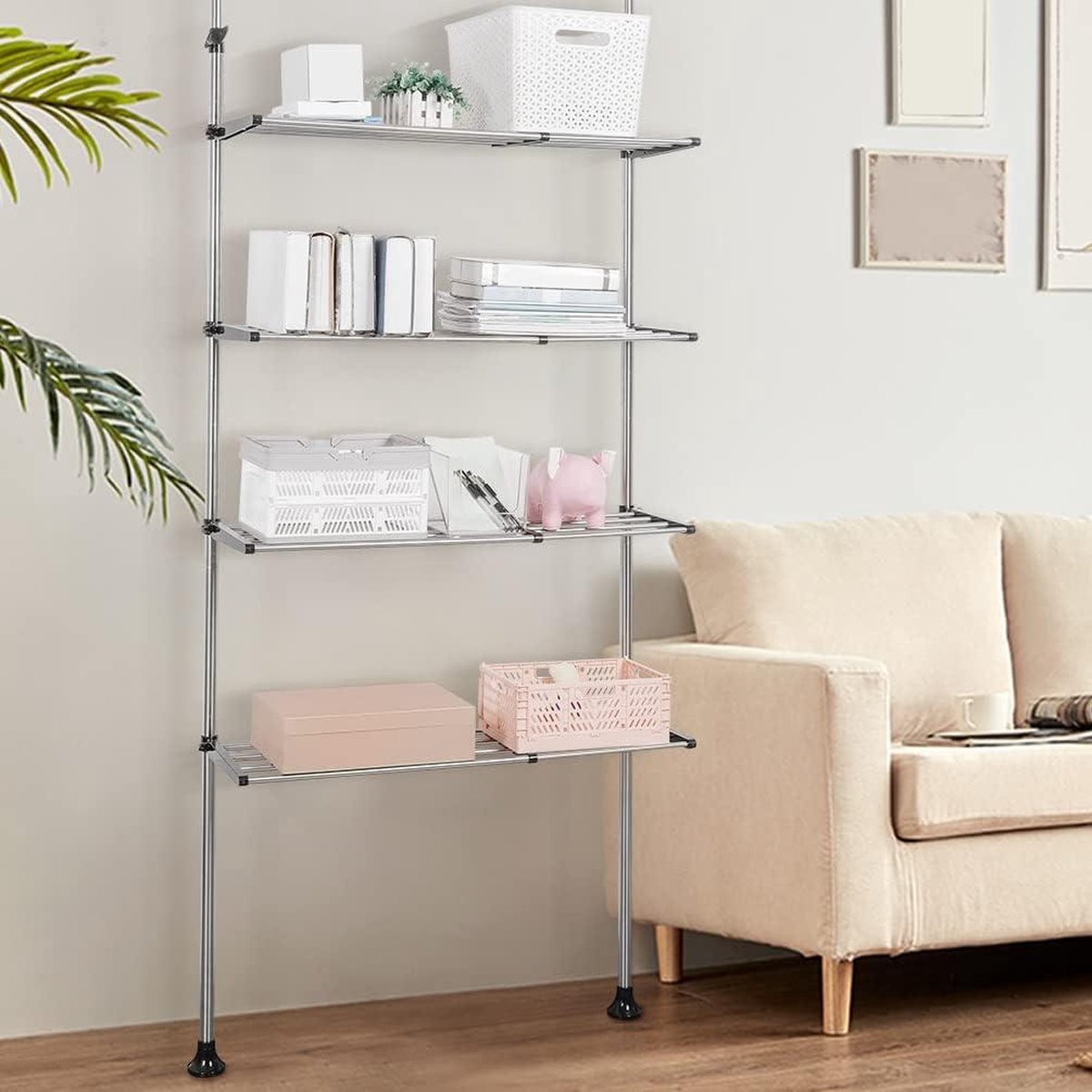 Uitbreidbare Wasplank Over Toilet Opbergrek Plafond Badkamer Organizer Ruimtebesparende Spanpaal Zwart Kleine Ruimtes Wasmachine rek