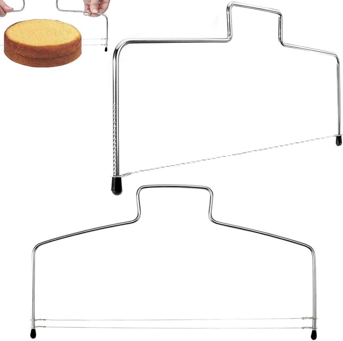 Taartsnijder Verstelbare Cake Leveller Snijdraad Roestvrij Staal Cake Snijder Professioneel Keuken Bakken Gereedschap voor Verjaardagslaag Cake Brood