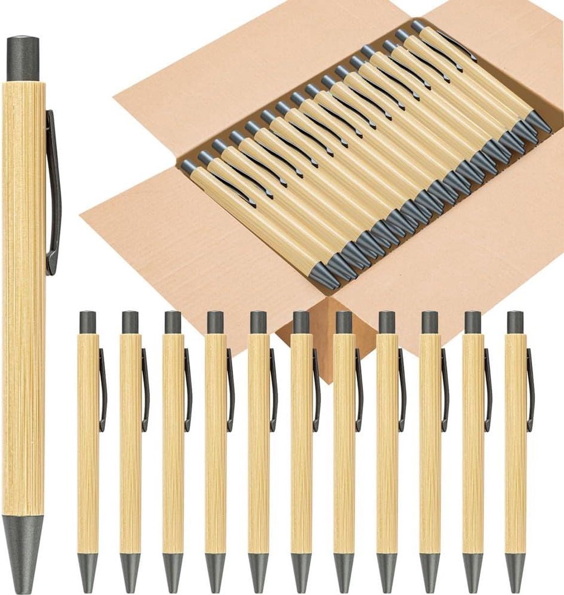 100 stuks bamboestiften gravure balpen hoge kwaliteit
