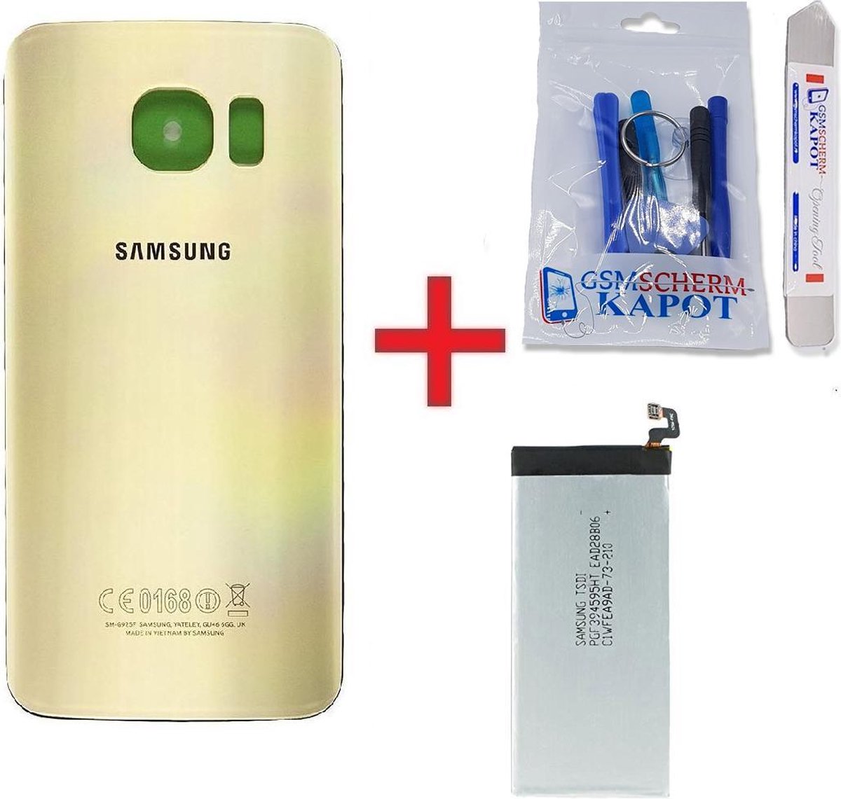 Voor Samsung Galaxy S6 achterkant + batterij - goud | bol.com