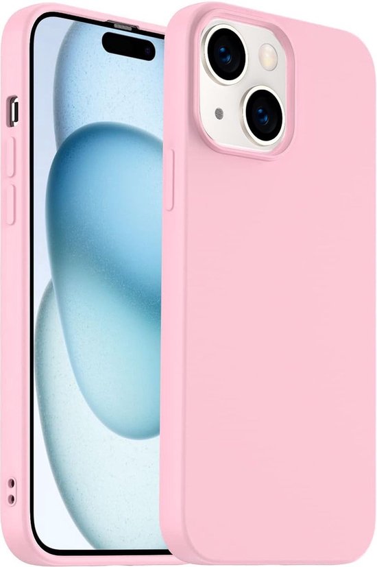 Arara Case Convient pour iPhone 16 Case Siliconen - Liquid Backcover - Rose