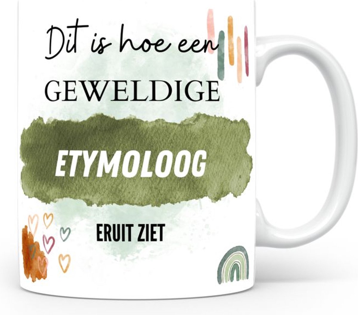 Mok bedrukken met beroep Etymoloog