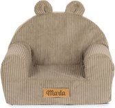 BEJOY Comfortabele kinderbank, met schuim gevulde kinderstoel, enkele behaaglijke Nederlandse fleece kinderbank voor jongens en meisjes, olifanten