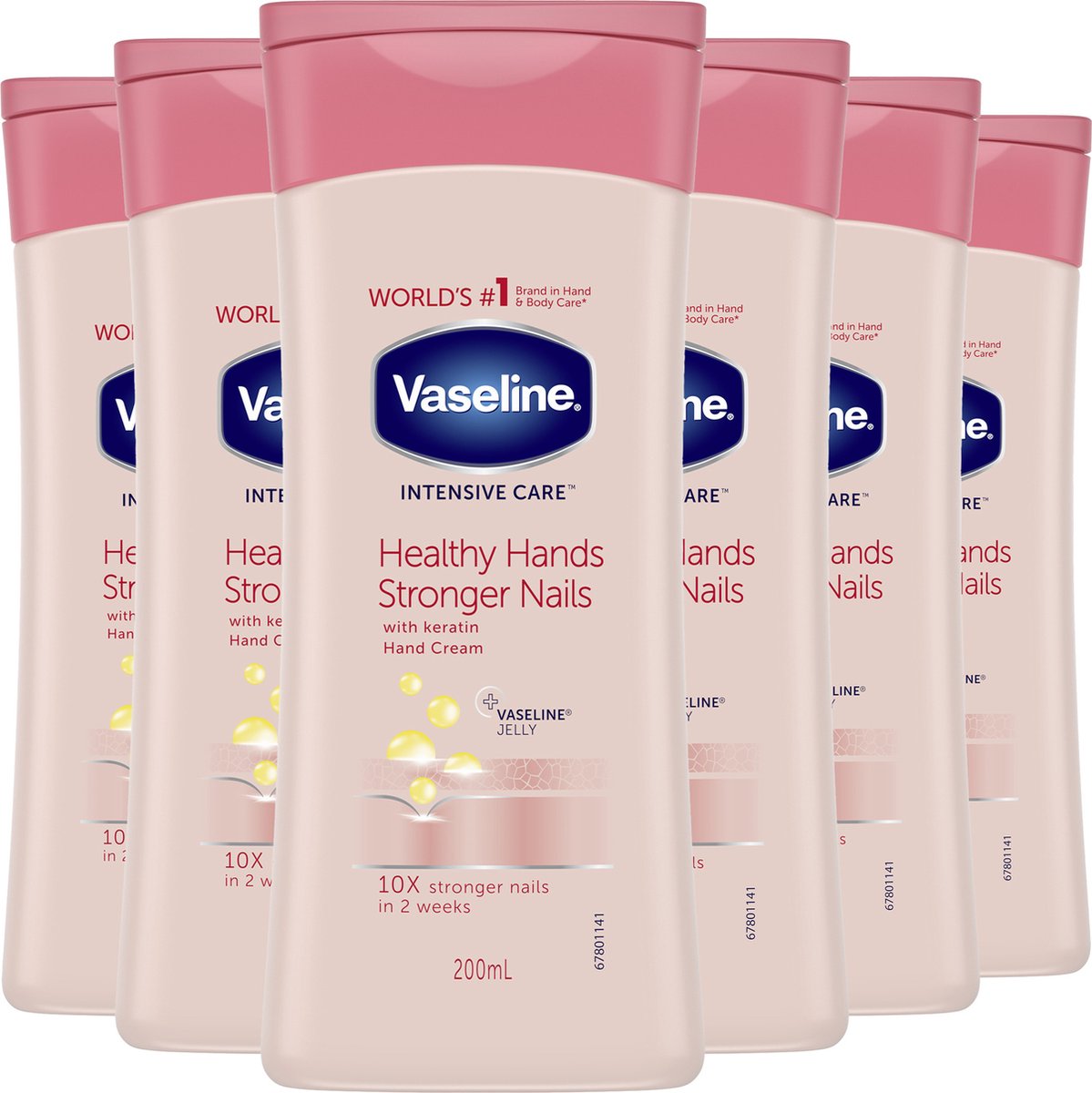 Bol.com Vaseline Intensive Care Handcreme - Healthy Hands & Stronger Nails - 6 x 200 ml aanbieding