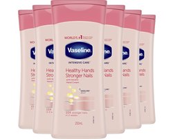 foto van Vaseline Intensive Care Handcreme - Healthy Hands & Stronger Nails - met gehydroliseerde keratine - 6 x 200 ml