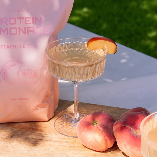 Cabau Protein Lemonade - Peach Ice Tea - Eiwitrijk & Suikerarm - Licht & Verfrissend van smaak - 38 drankjes - Hét zomerdrankje van 2024