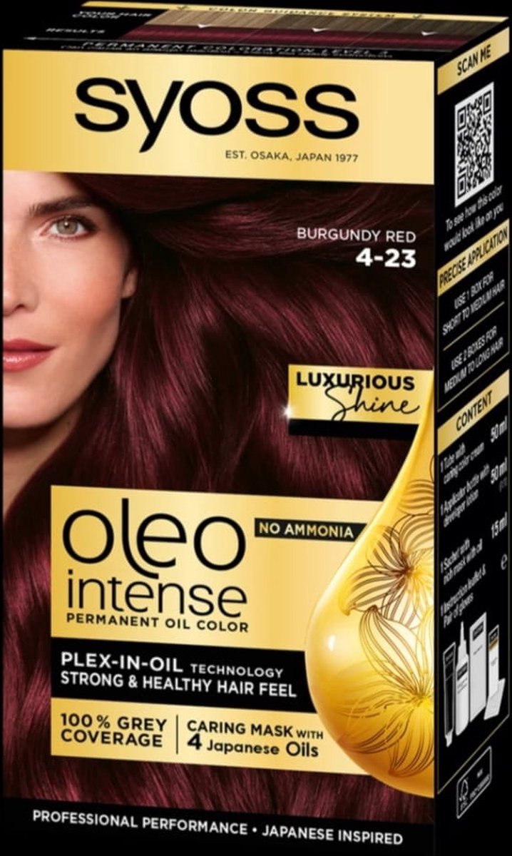 Syoss Oleo Intense - Haarverf - 4-23 - Bordeaux Rood - 115ml