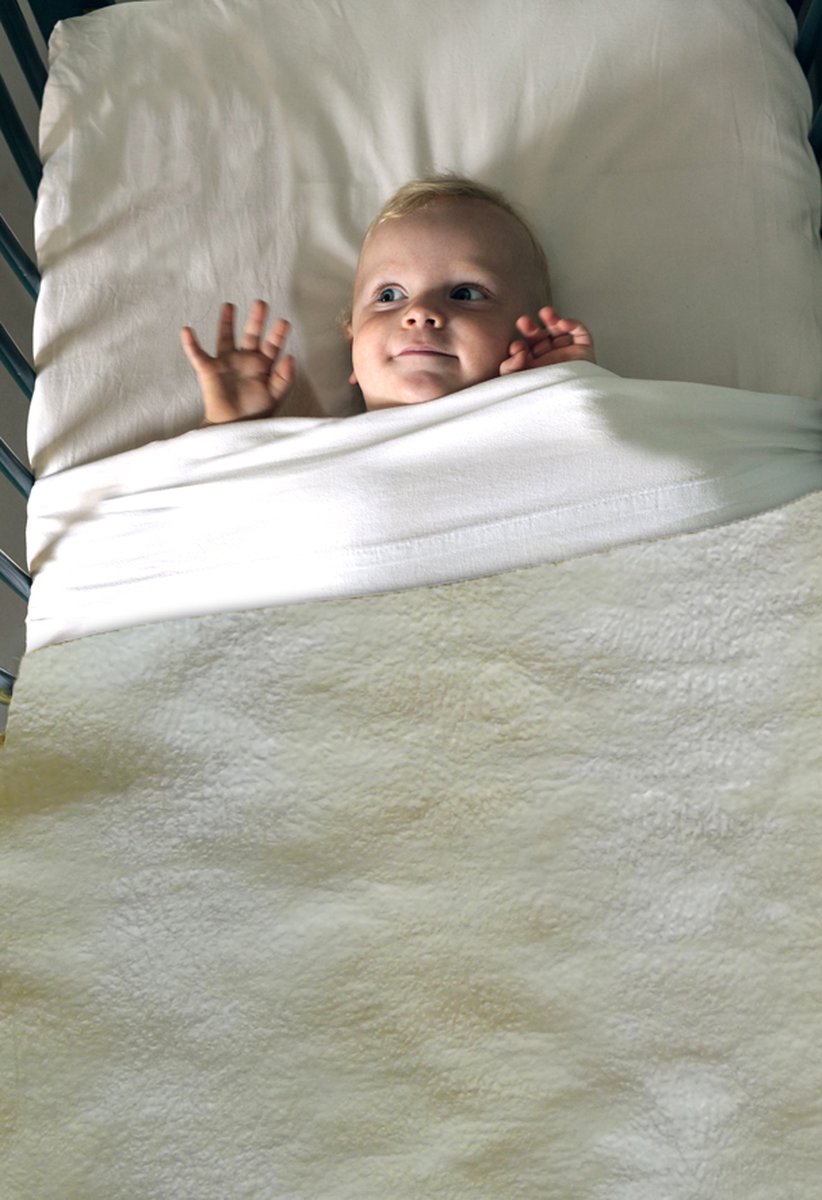 Greentom x Claudy Jongstra Babydeken - Wollen Deken, 100% Natuurlijke Wol & Duurzaam - Beige Ecru