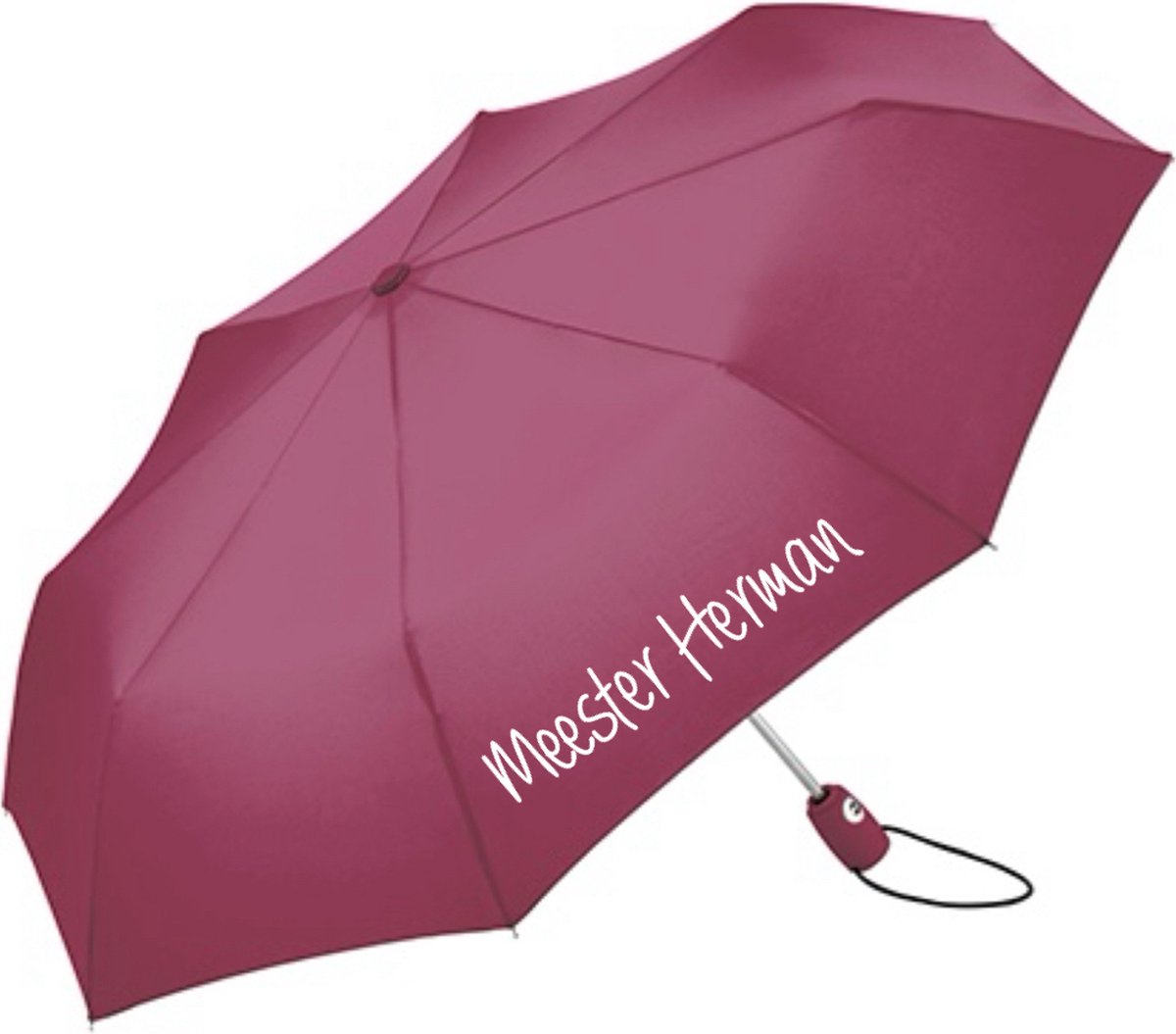 Paraplu meester met eigennaam-Gepersonaliseerd cadeau Meesterdag-Lerarendag-Chic Bordeaux