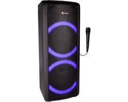 N-GEAR LGP 72 - Karaoke Set - Bluetooth Party Speaker - Party Box met Microfoon - Zwart