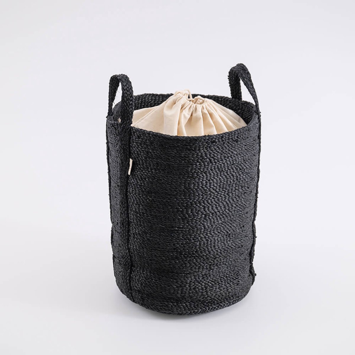 Goedkoopste Hoge Jute Mand - Wasmand - Zwart - Large