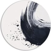 Borstelstreek wandschalen - Kunst schilderij rond - Schilderij Spetters - Landelijke schilderijen - Rond schilderij - Wanddecoratie muurcirkel forex 50x50 cm