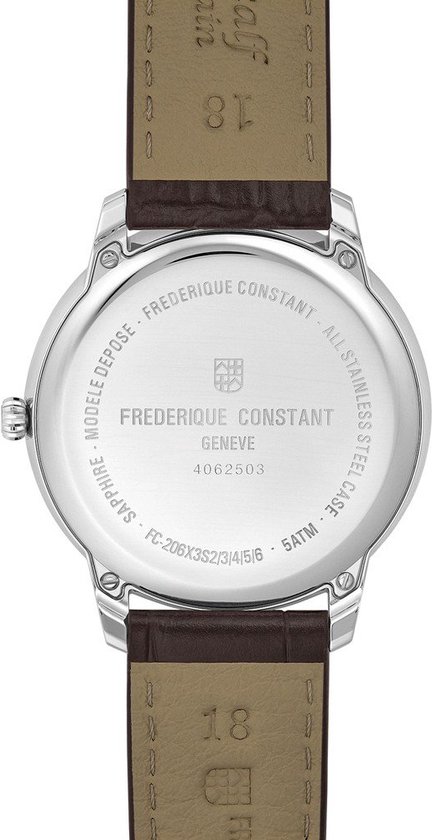 Montre Frédérique Constant Moneta Moonphase FC-206S3S6 - Cuir - Marron - Ø 37 mm