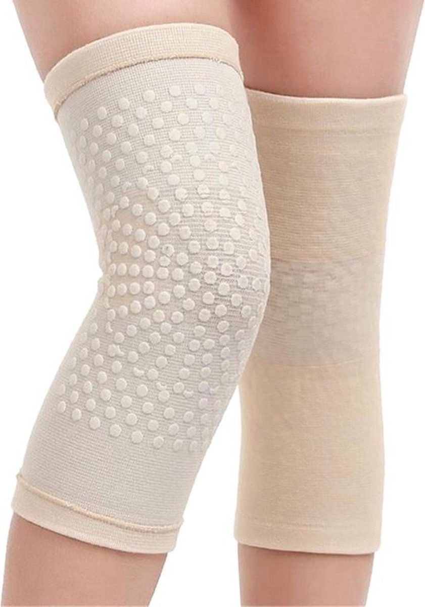 Knie Artritis - Knieband - Compressieband - knie beschermer - Knie pijn - Knie hulp - Knie massage - Knie verwarming - Beige