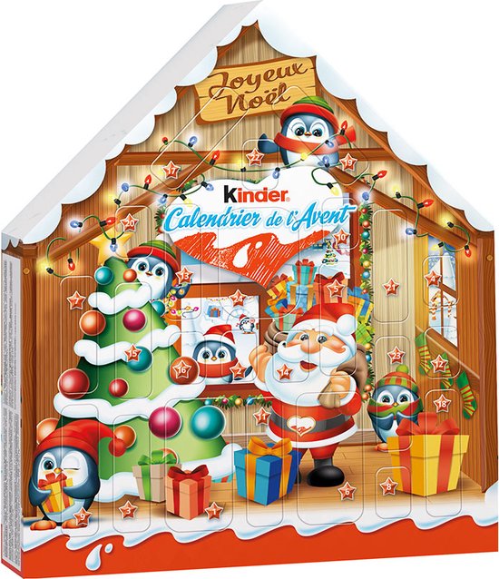 Foto: Kinder adventskalender tel af tot kerst kinder chocolade mix 24 chocoladefiguren 184g